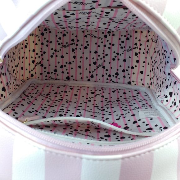 Luv Betsey Johnson Pink White Cat Backpack - Picture 8 of 9